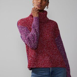 New York & Company Long Sleeve Marled Colorblock Sweater Size XXLARGEXXLARGE / P